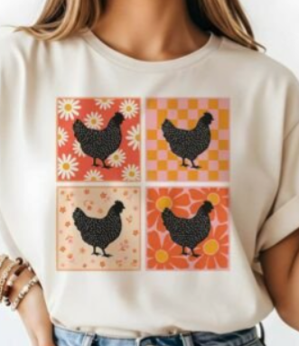 Retro Floral Chicken